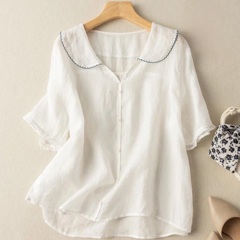 Kristi Vintage Blouse with Button Detail