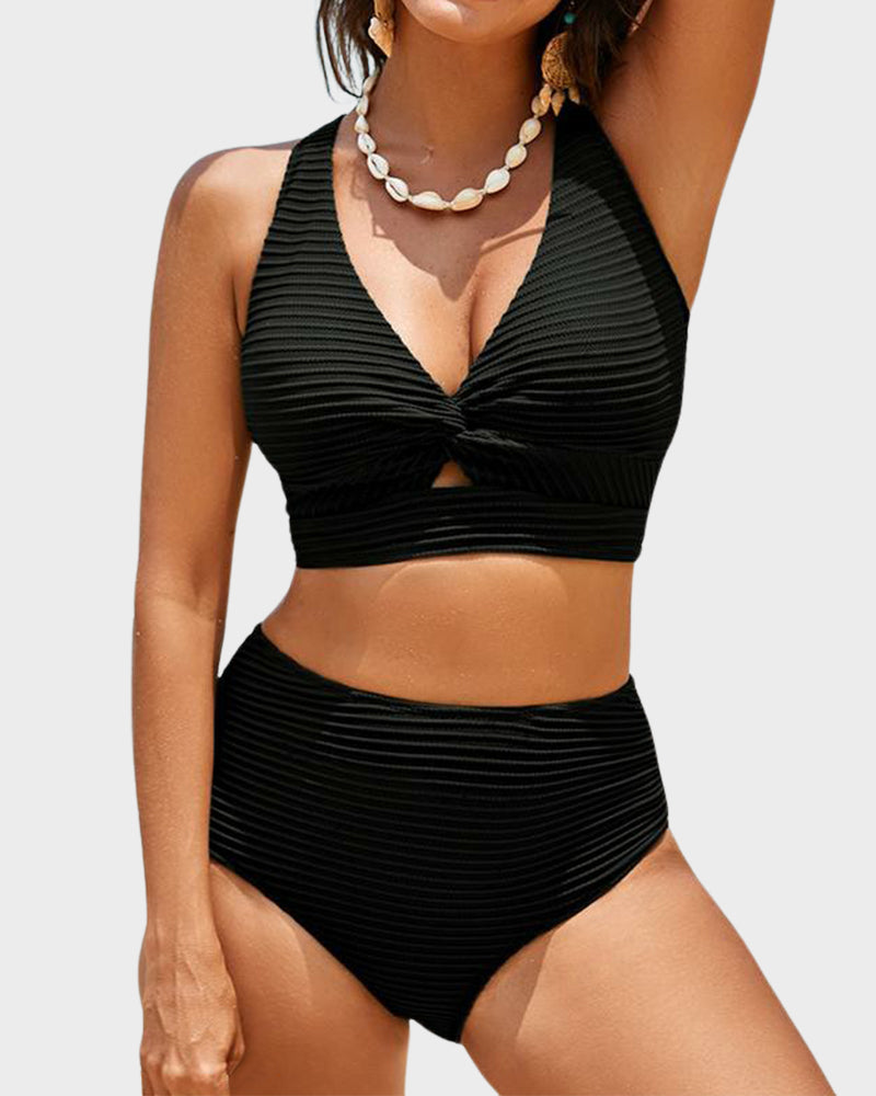 Zosia | Damskie Bikini z Wysokim Stanem i Prążkowanym Materiałem