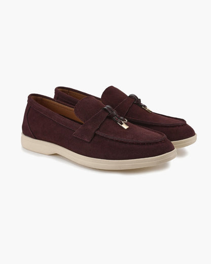 Damskie loafersy mokasyny z ozdobnym metalowym detalem i płaską podeszwą