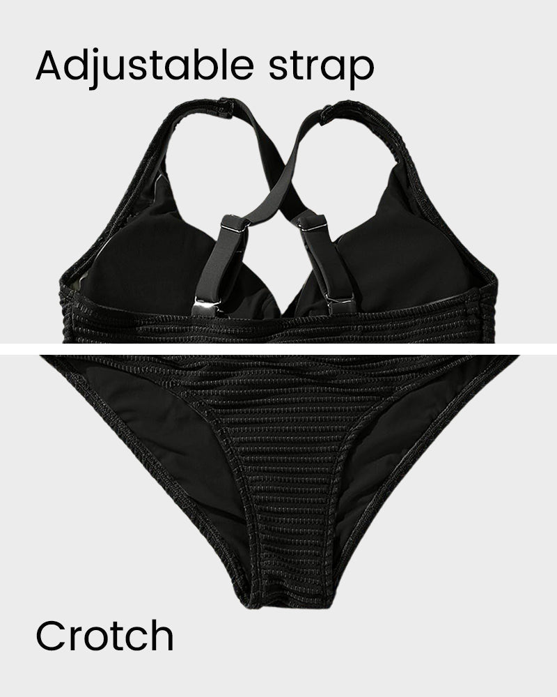 Zosia | Damskie Bikini z Wysokim Stanem i Prążkowanym Materiałem