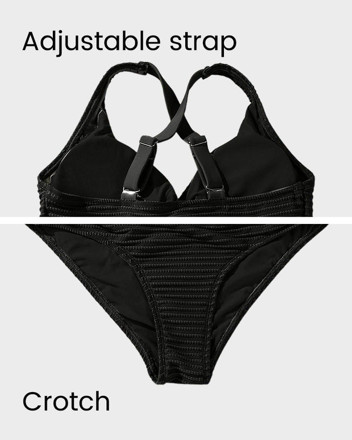 Zosia | Damskie Bikini z Wysokim Stanem i Prążkowanym Materiałem