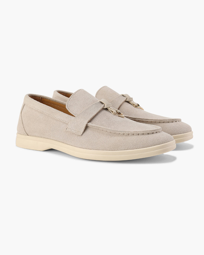 Damskie loafersy mokasyny z ozdobnym metalowym detalem i płaską podeszwą