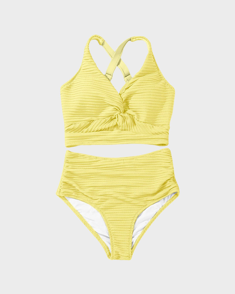 Zosia | Damskie Bikini z Wysokim Stanem i Prążkowanym Materiałem