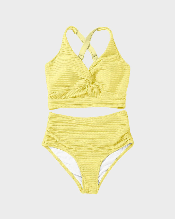 Zosia | Damskie Bikini z Wysokim Stanem i Prążkowanym Materiałem