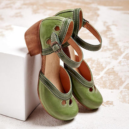 Charlotte Orthopedic Low Heel Flat Sandals