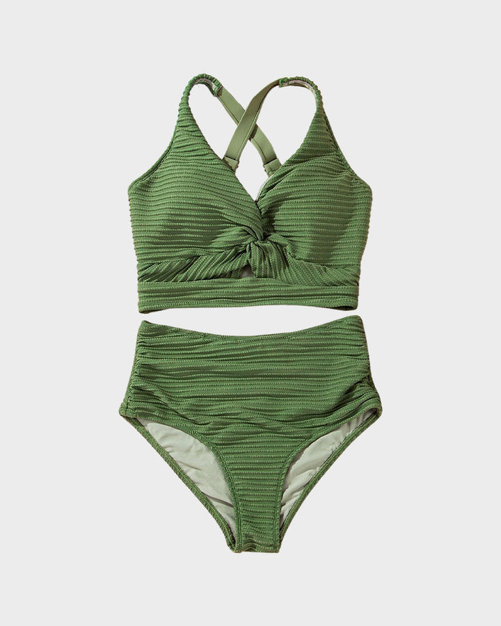 Zosia | Damskie Bikini z Wysokim Stanem i Prążkowanym Materiałem