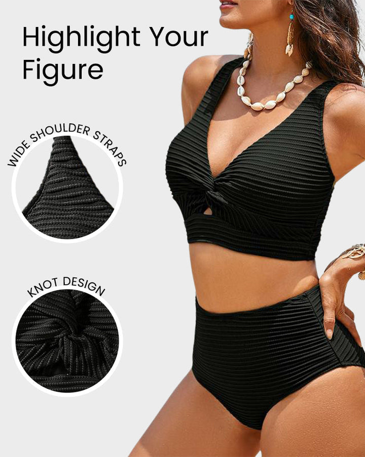 Zosia | Damskie Bikini z Wysokim Stanem i Prążkowanym Materiałem