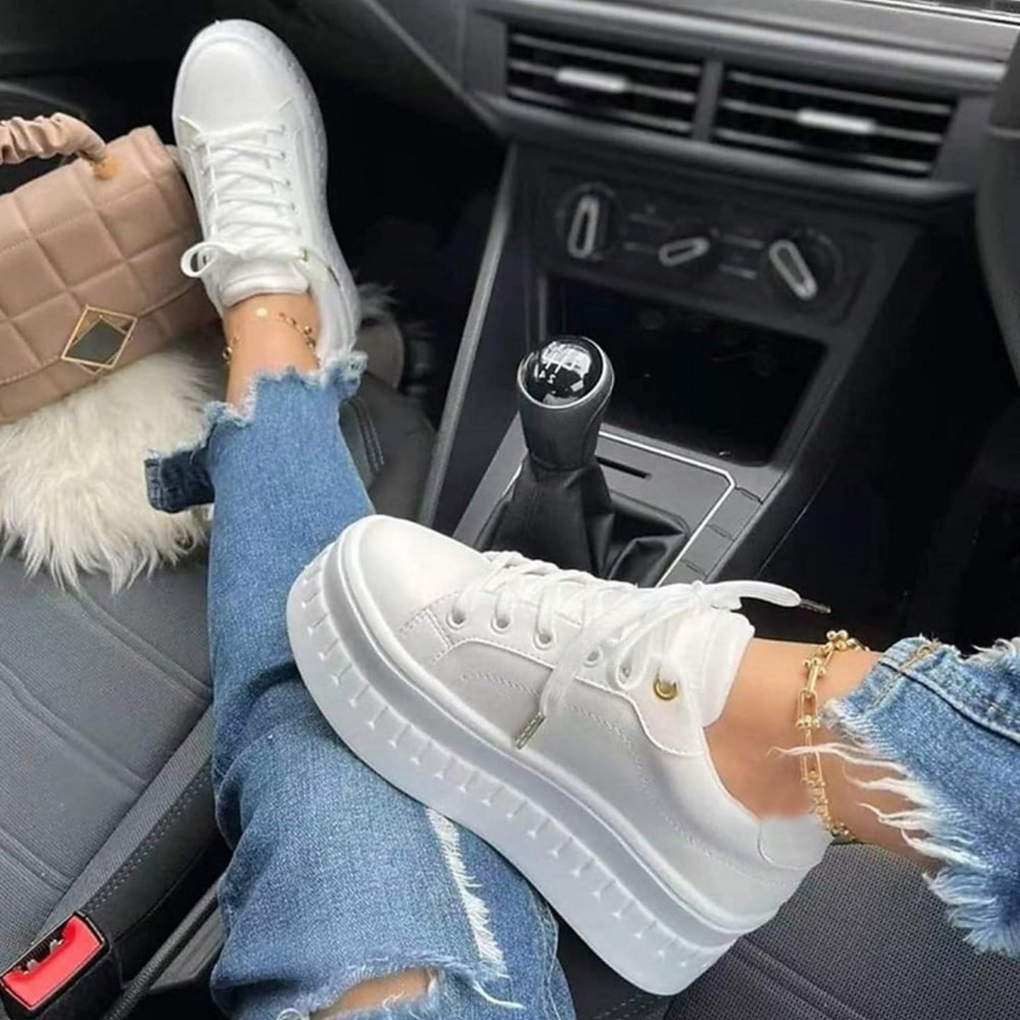 Buty Sportowe Damskie na Platformie, Wygodne