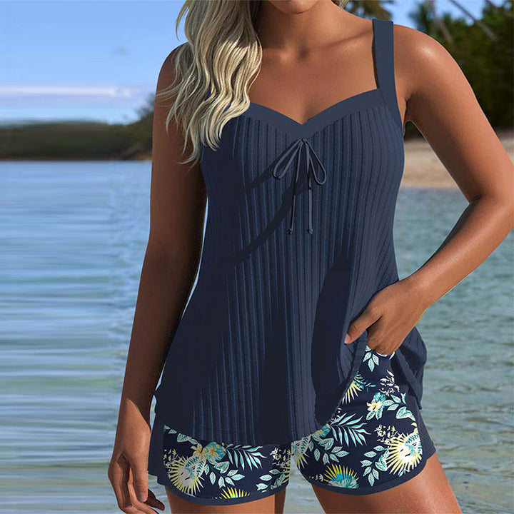 Cassandra Tummy Control Striped Tankini