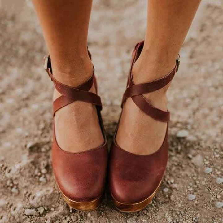 Teresa Elegant Wedge Heels with Closed Toe & Ankle Strap