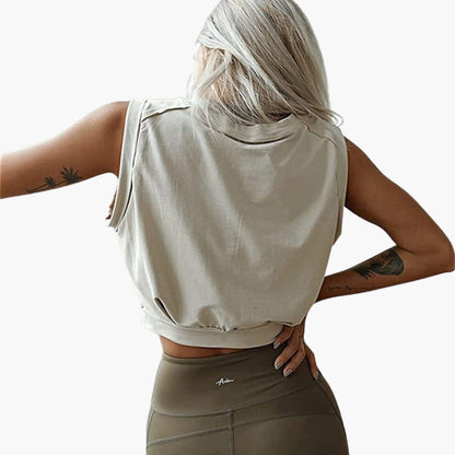Paris | Crop top z okrągłym dekoltem, bez rękawów