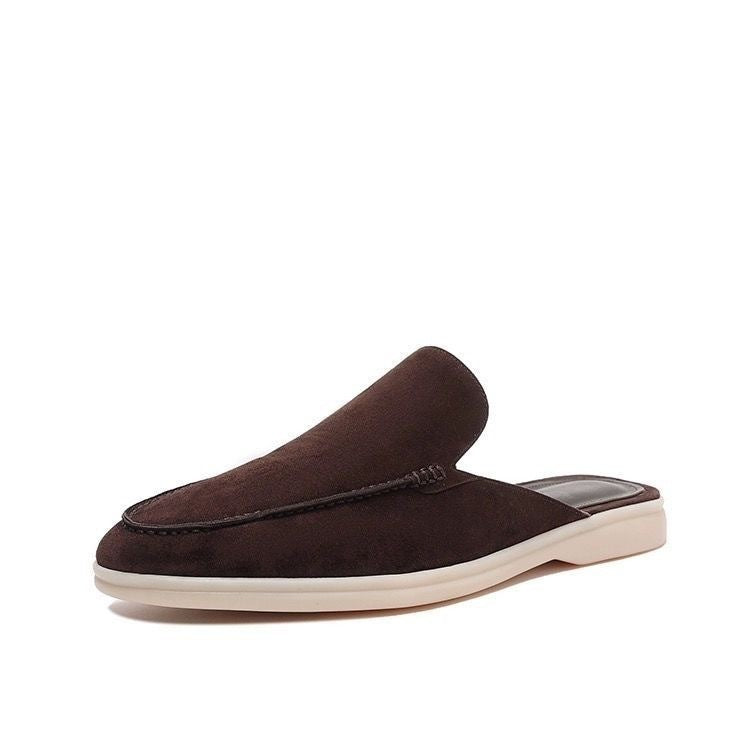 Męskie loafersy bez pięty, wsuwane, w stylu zamszowym