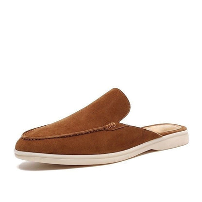 Męskie loafersy bez pięty, wsuwane, w stylu zamszowym