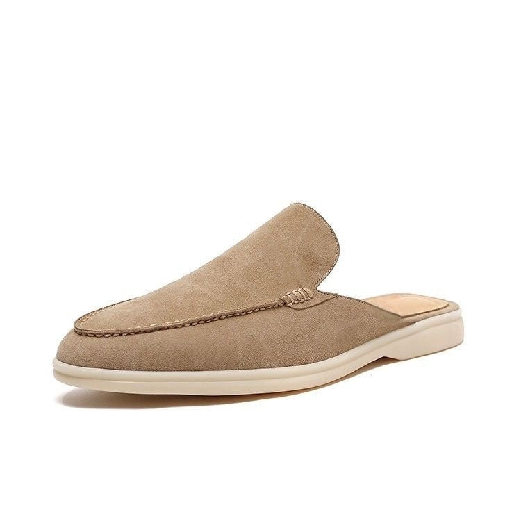 Męskie loafersy bez pięty, wsuwane, w stylu zamszowym