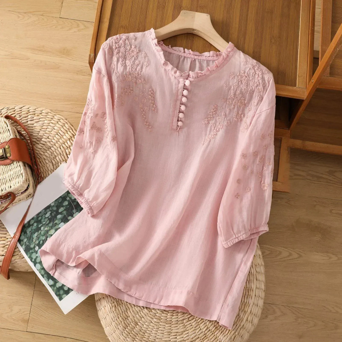 Suzanne Floral Button-Front Blouse