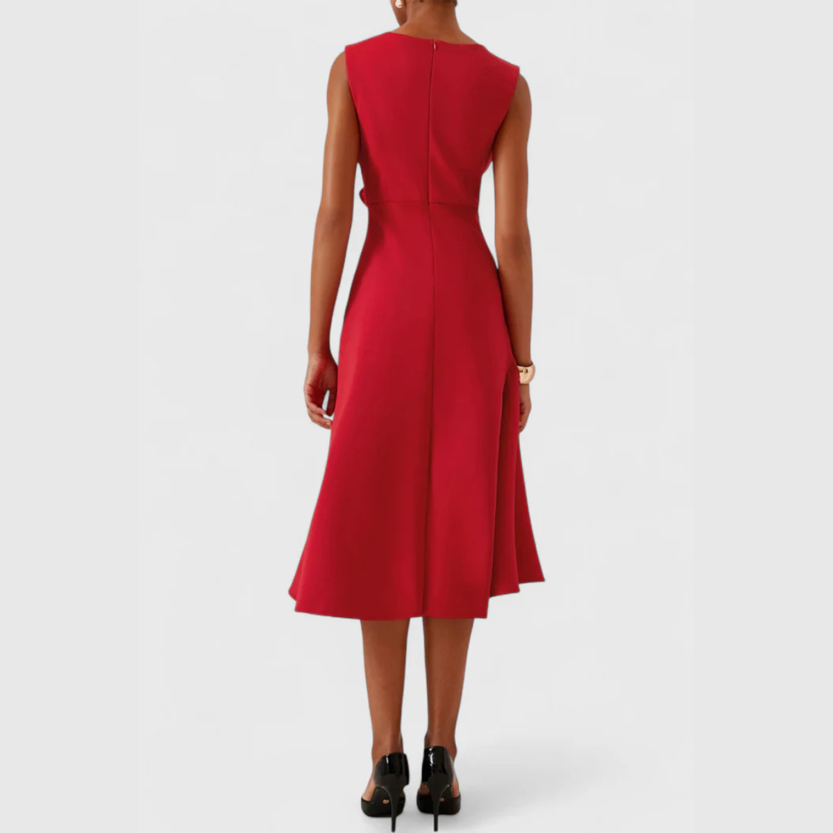 Sheila Draped Asymmetric Midi Dress