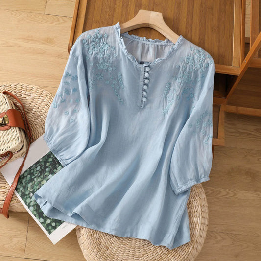 Suzanne Floral Button-Front Blouse