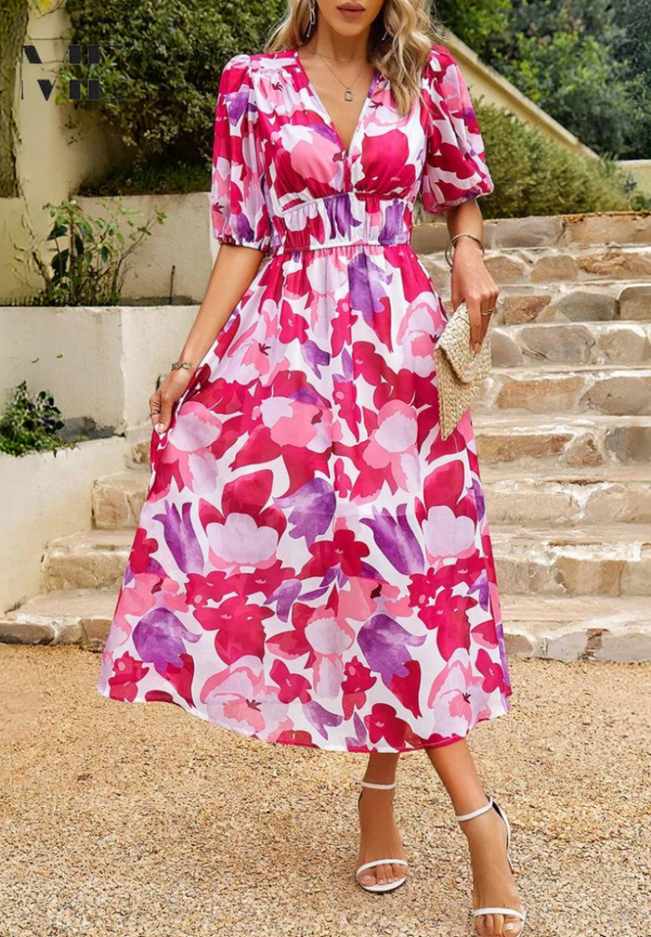 Monica Elegant Floral Dress