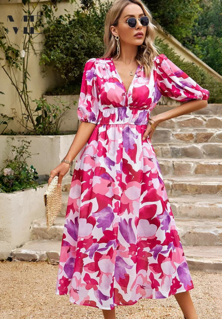 Monica Elegant Floral Dress