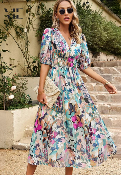 Monica Elegant Floral Dress