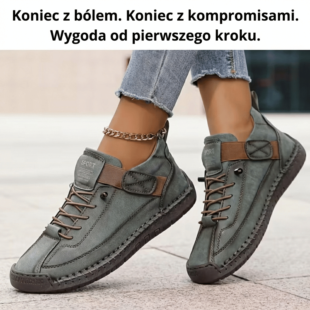 Damskie wygodne buty z szerokim fasonem