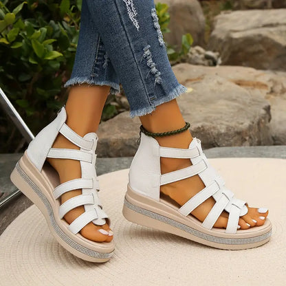 Hannah Comfort Sandals with Rhinestone Decoration