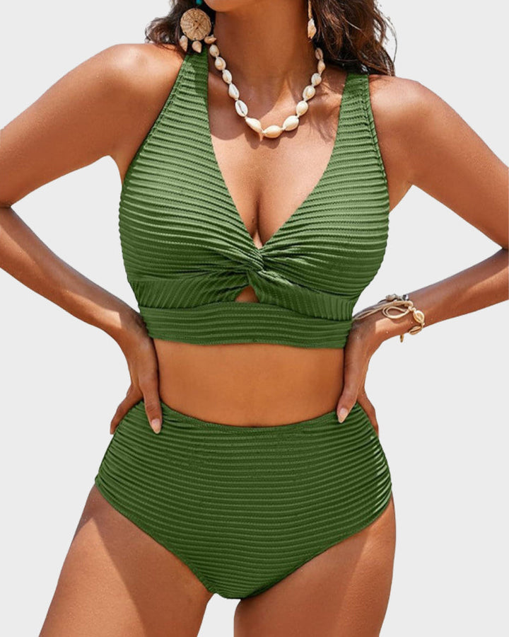 Zosia | Damskie Bikini z Wysokim Stanem i Prążkowanym Materiałem