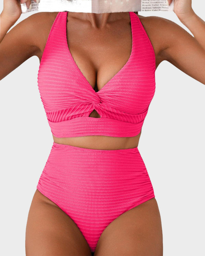 Zosia | Damskie Bikini z Wysokim Stanem i Prążkowanym Materiałem