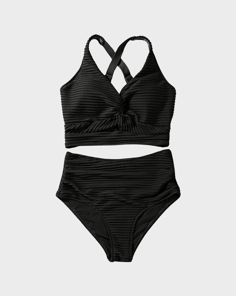 Zosia | Damskie Bikini z Wysokim Stanem i Prążkowanym Materiałem