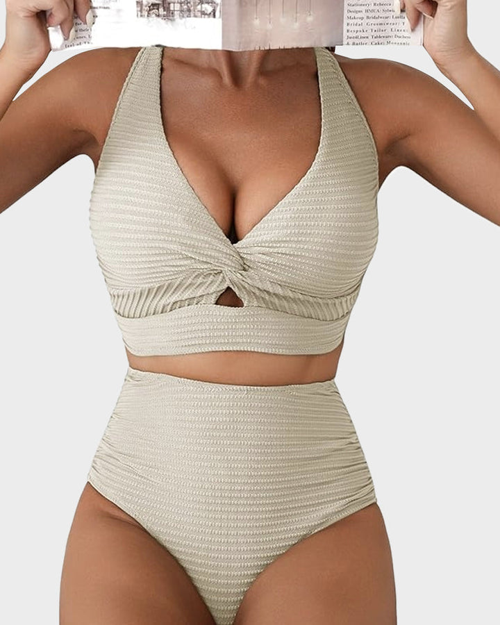 Zosia | Damskie Bikini z Wysokim Stanem i Prążkowanym Materiałem
