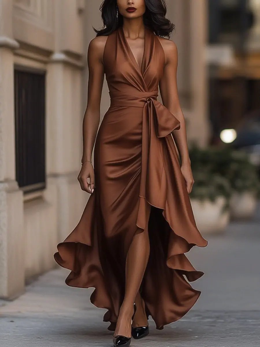 Calliope Halter Neck Maxi Dress