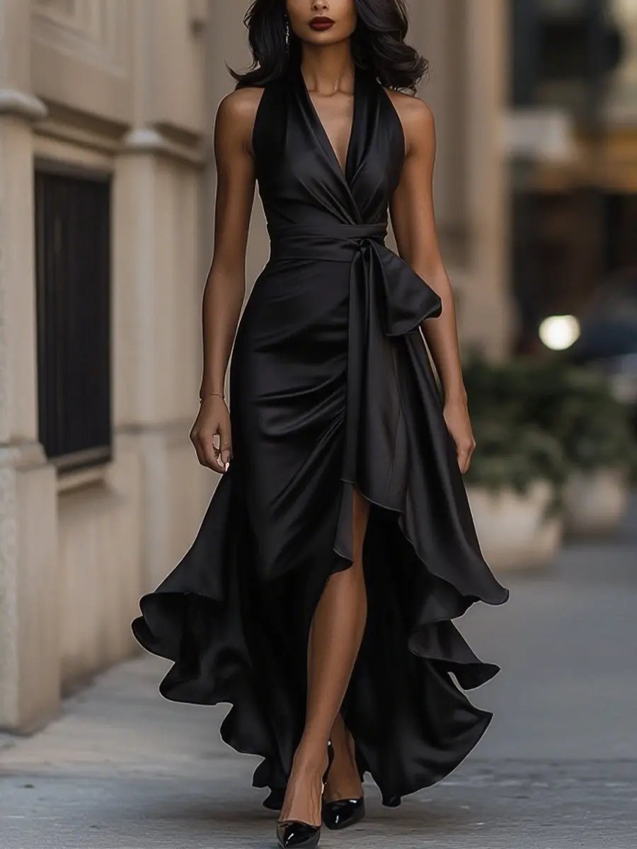 Calliope Halter Neck Maxi Dress