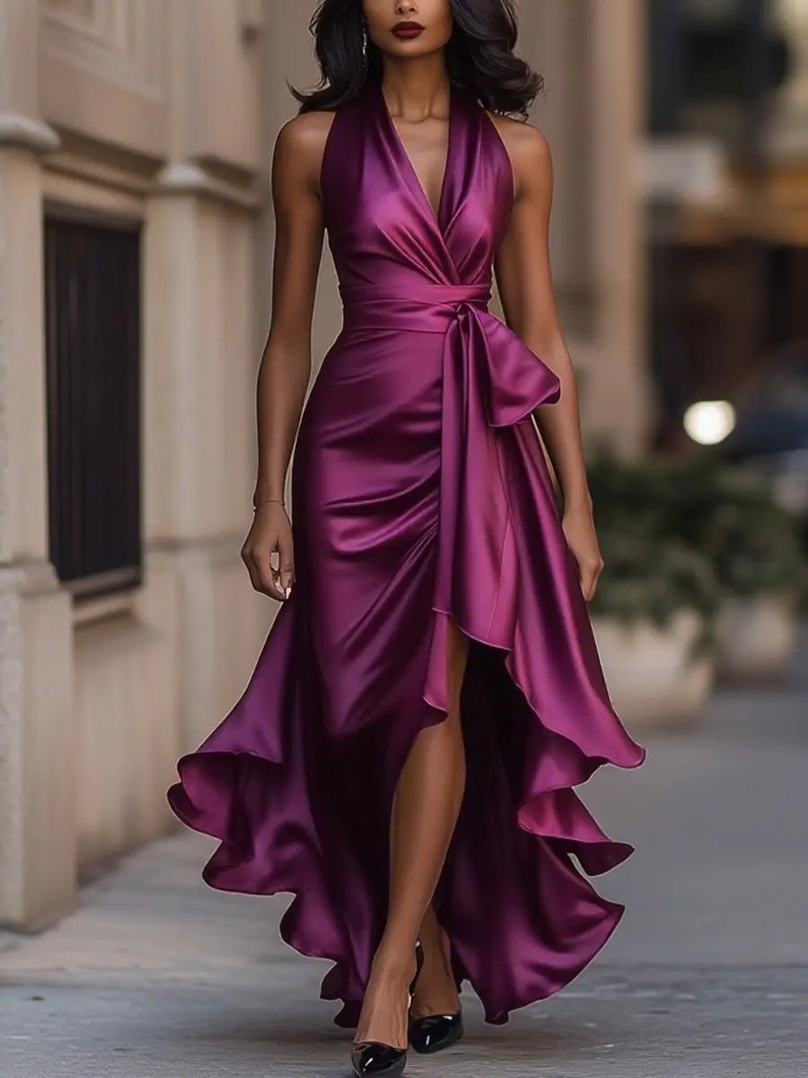 Calliope Halter Neck Maxi Dress