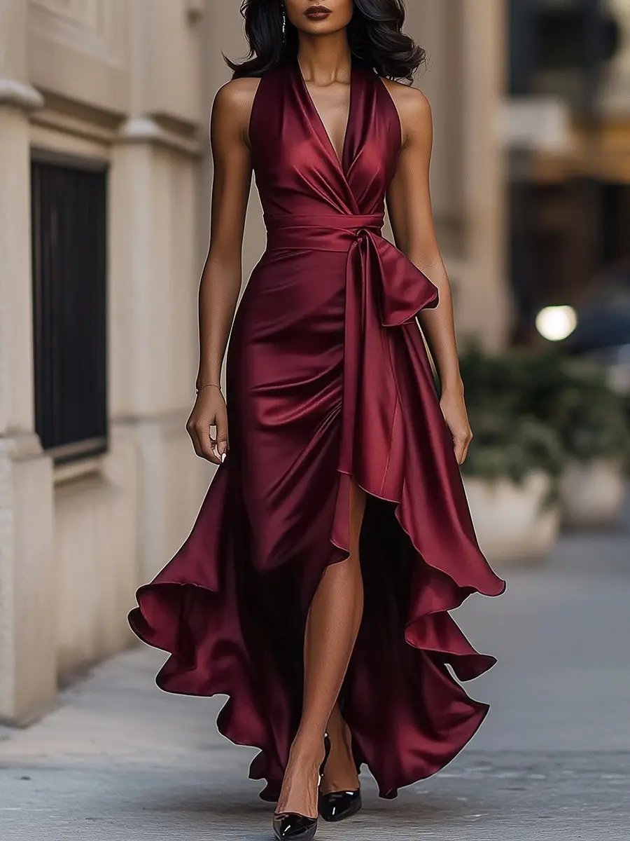 Calliope Halter Neck Maxi Dress