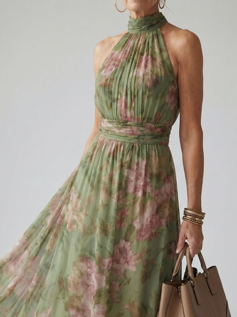 Colette Floral Halter Midi Dress