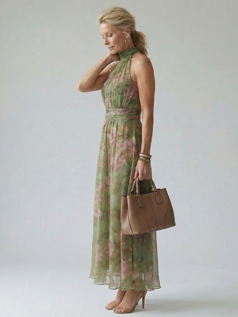 Colette Floral Halter Midi Dress