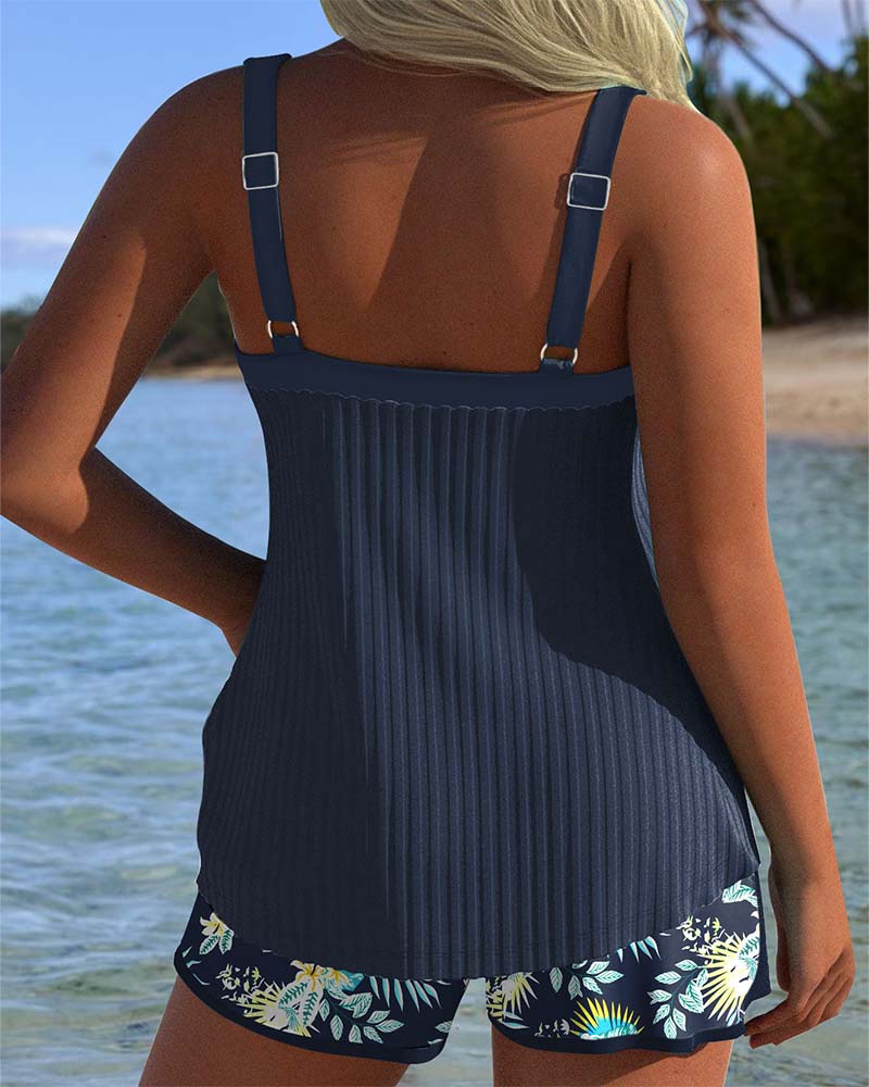 Cassandra Tummy Control Striped Tankini