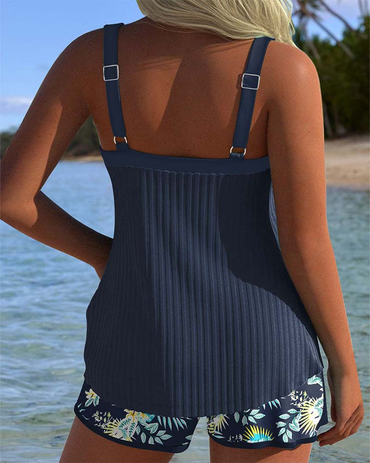Cassandra Tummy Control Striped Tankini