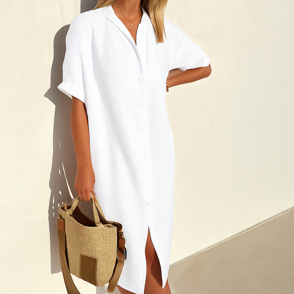 Estelle Button Down Midi Shirt Dress