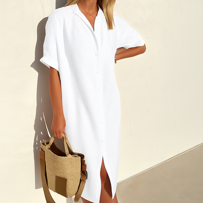 Estelle Button Down Midi Shirt Dress