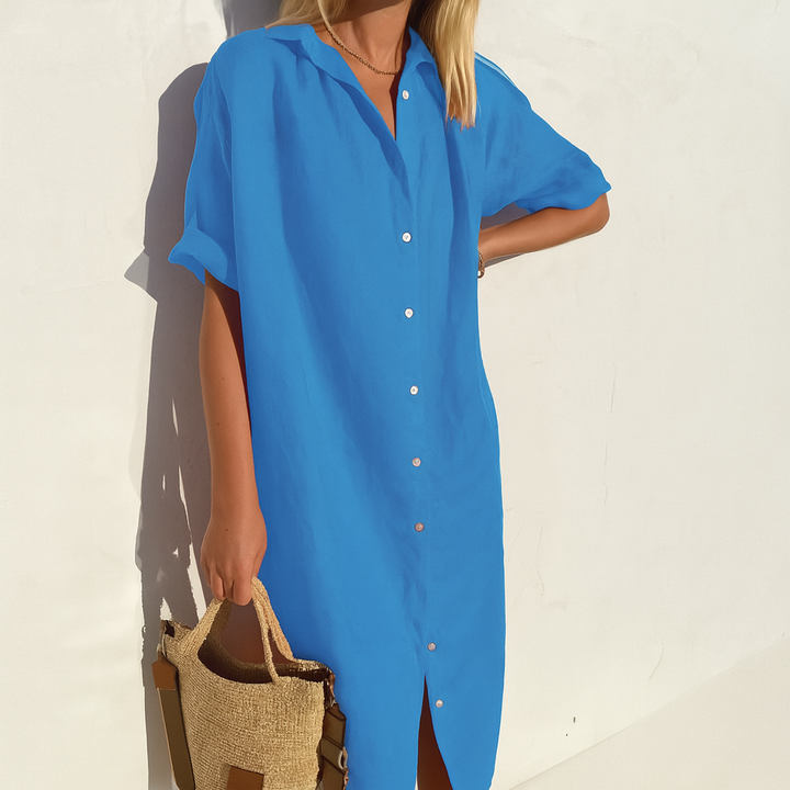 Estelle Button Down Midi Shirt Dress