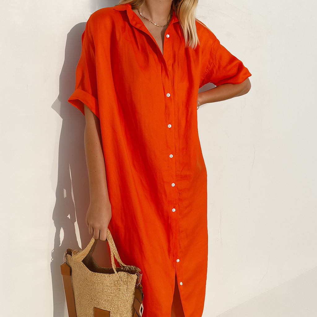 Estelle Button Down Midi Shirt Dress