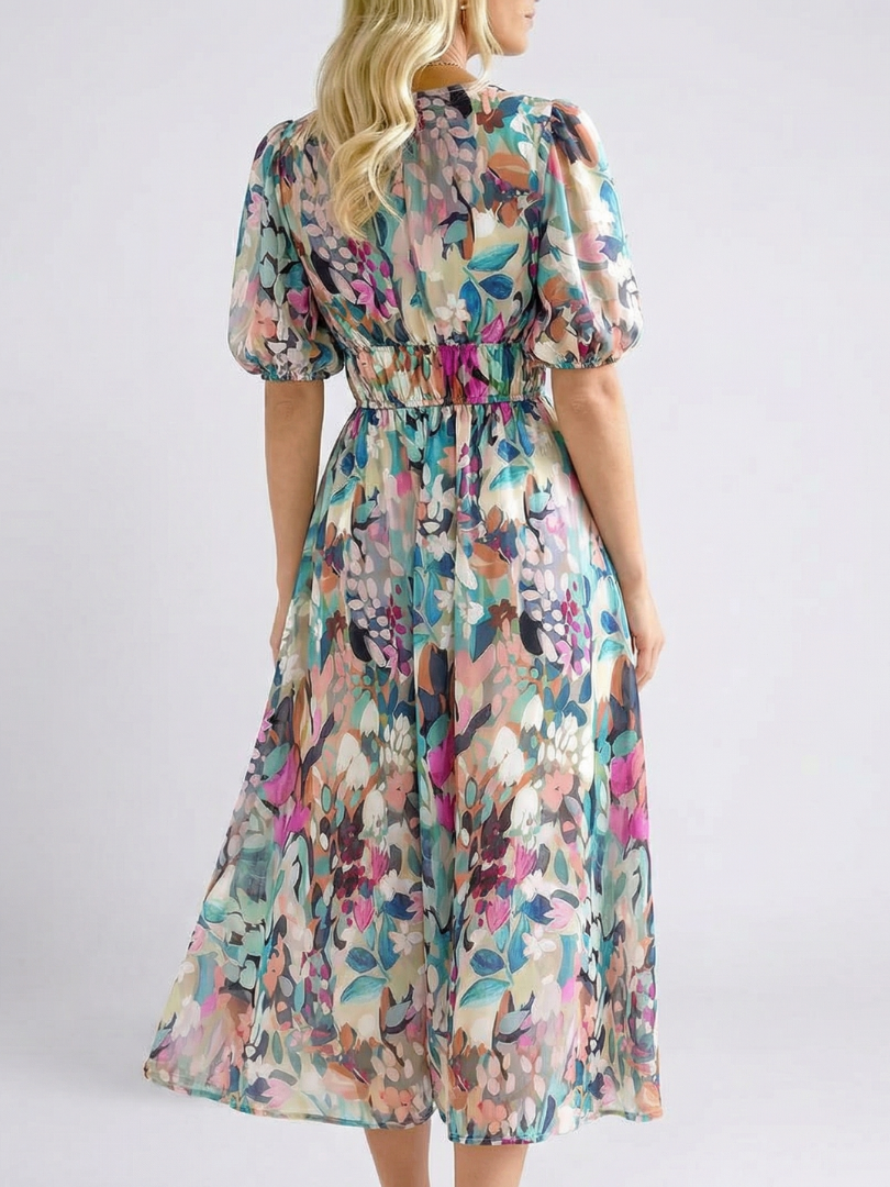 Octavia Floral V-Neck Midi Dress