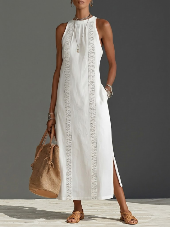 Octaviana Embroidered Sleeveless Midi Dress