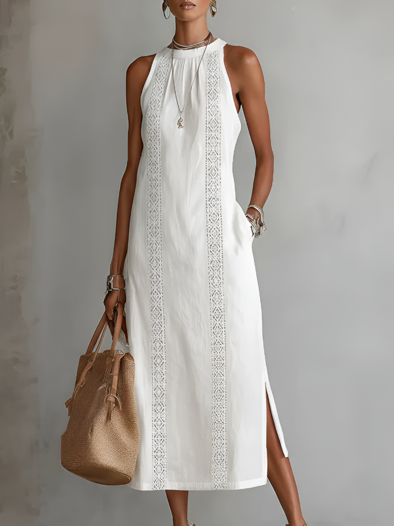 Octaviana Embroidered Sleeveless Midi Dress