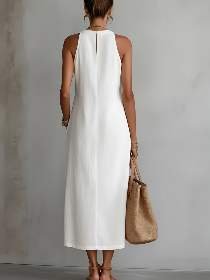 Octaviana Embroidered Sleeveless Midi Dress
