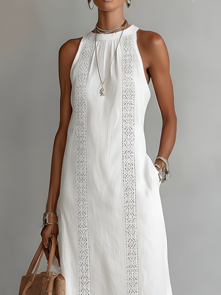 Octaviana Embroidered Sleeveless Midi Dress