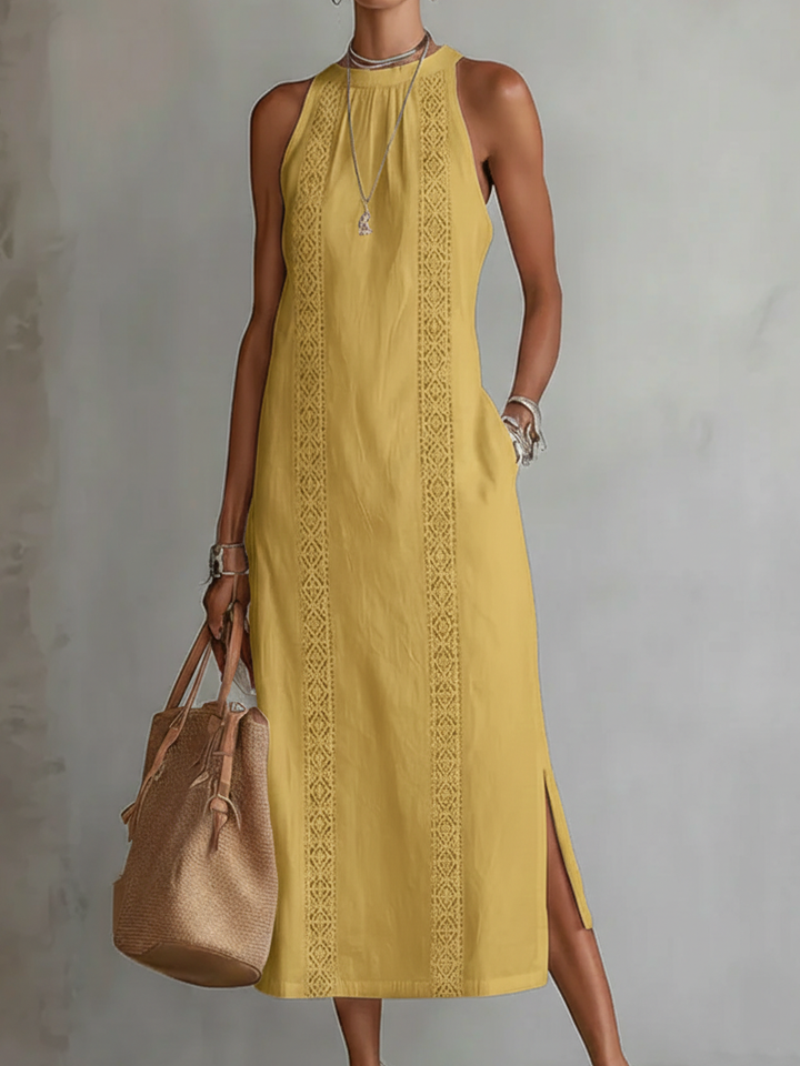 Octaviana Embroidered Sleeveless Midi Dress