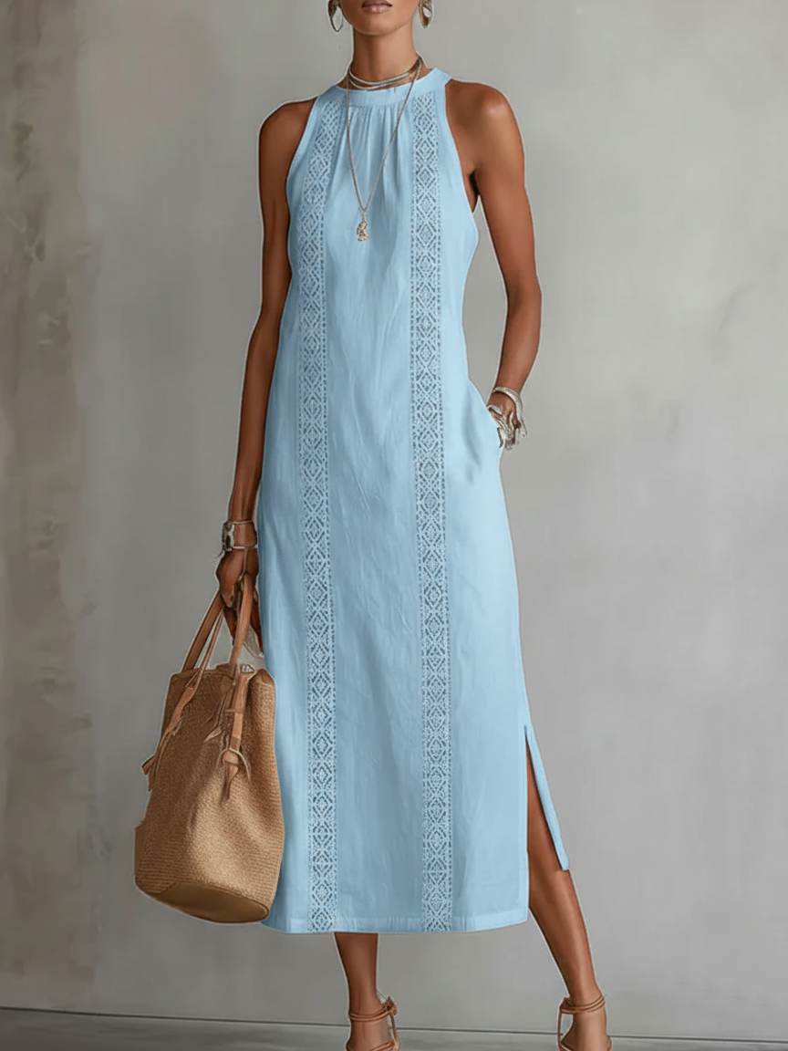 Octaviana Embroidered Sleeveless Midi Dress