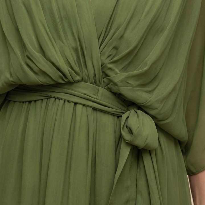 Penelope V-Neck Wrap Midi Dress